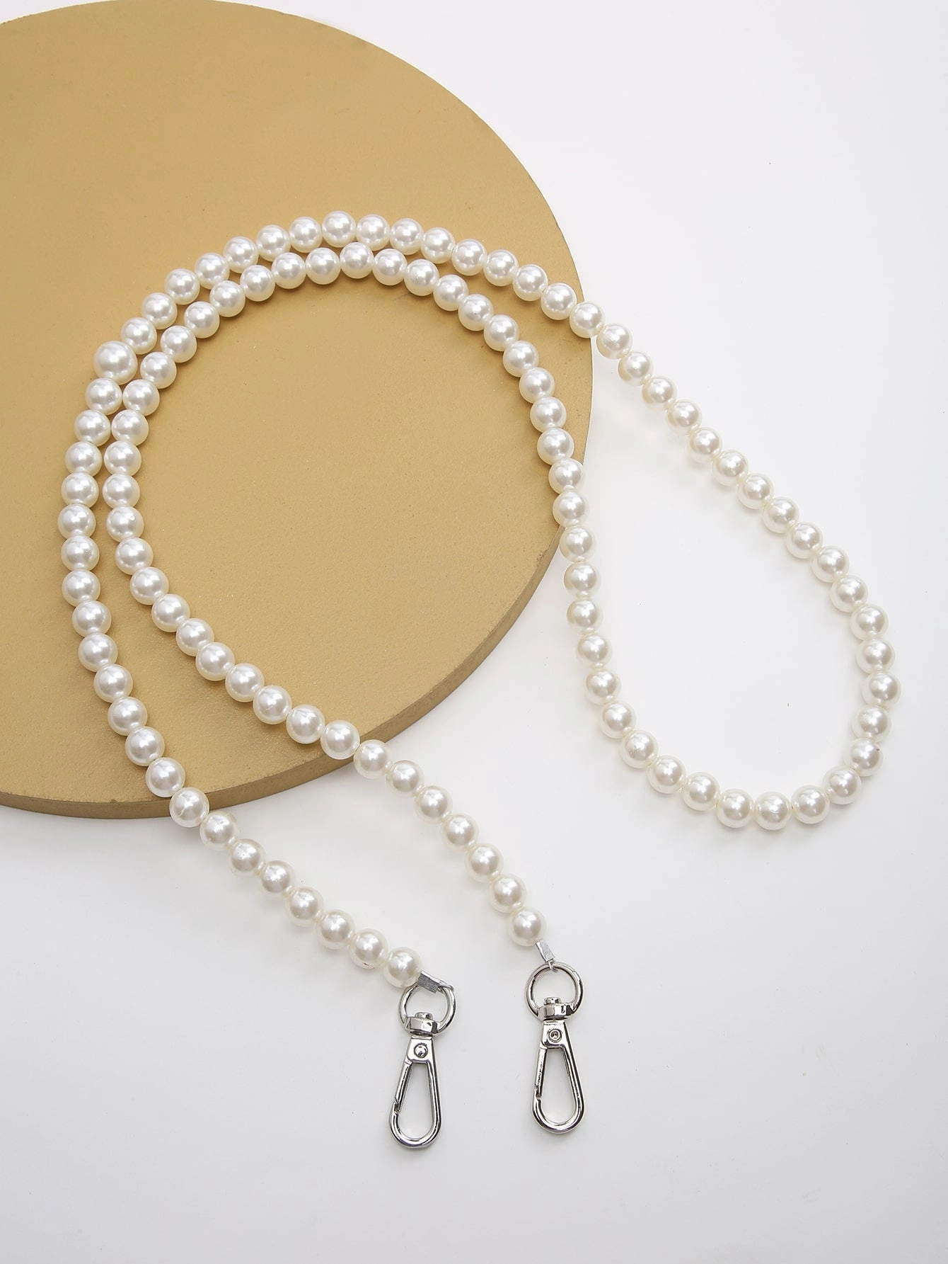 Faux Pearl Beaded Bag Strap