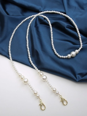 Faux Pearl Beaded Bag Strap