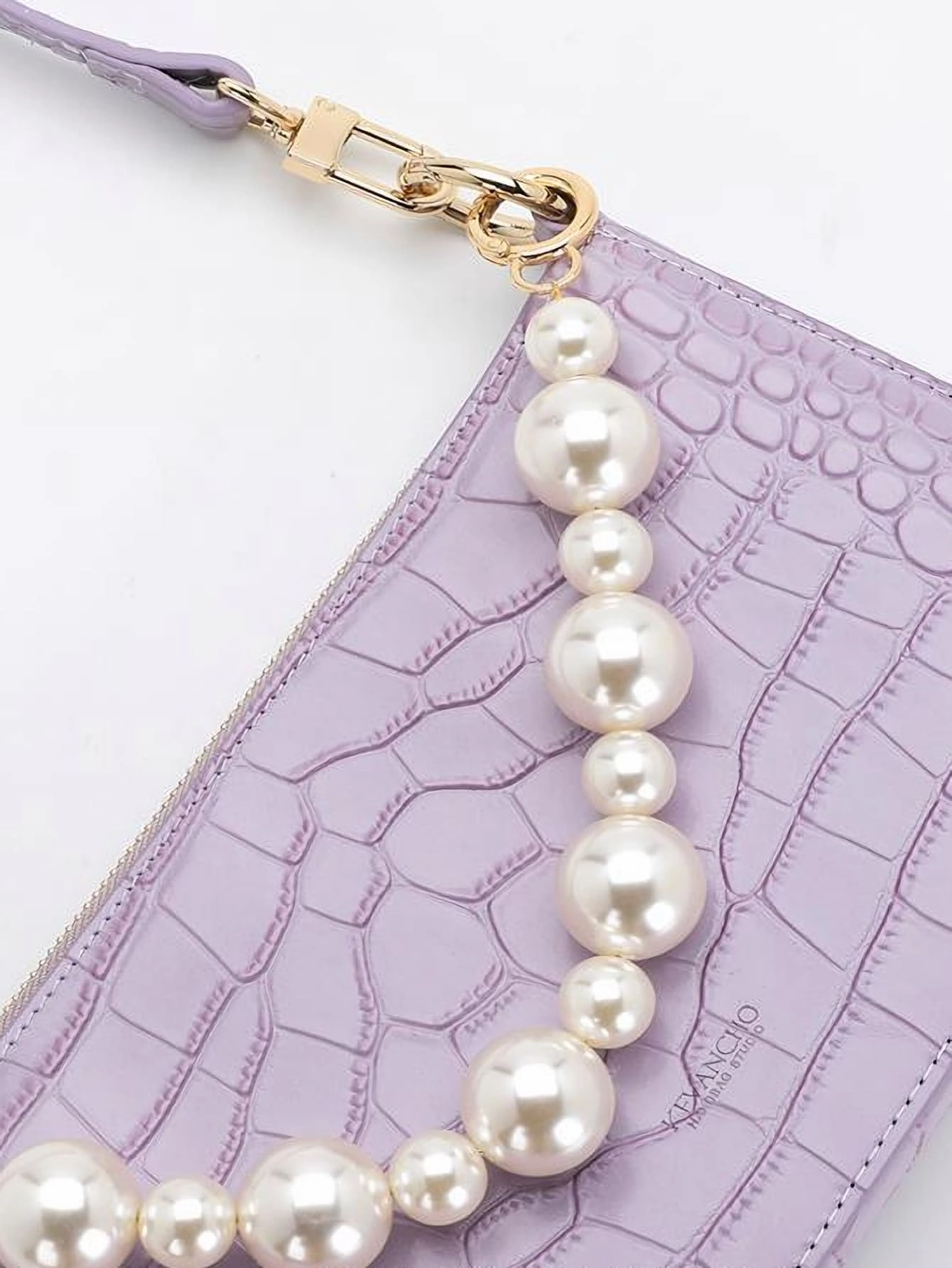 Faux Pearl Decor Bag Strap