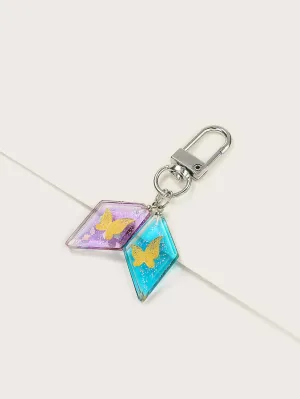 Flower & Butterfly Embedded Bag Charm