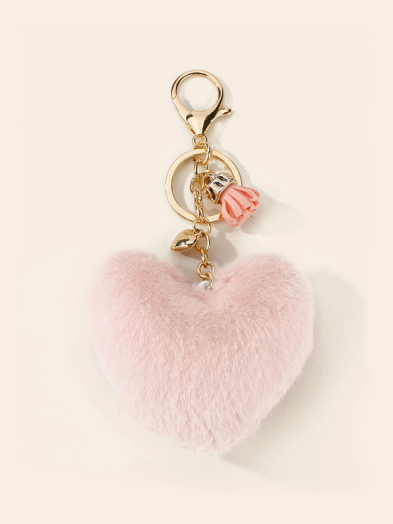 Fluffy Heart Design Bag Charm