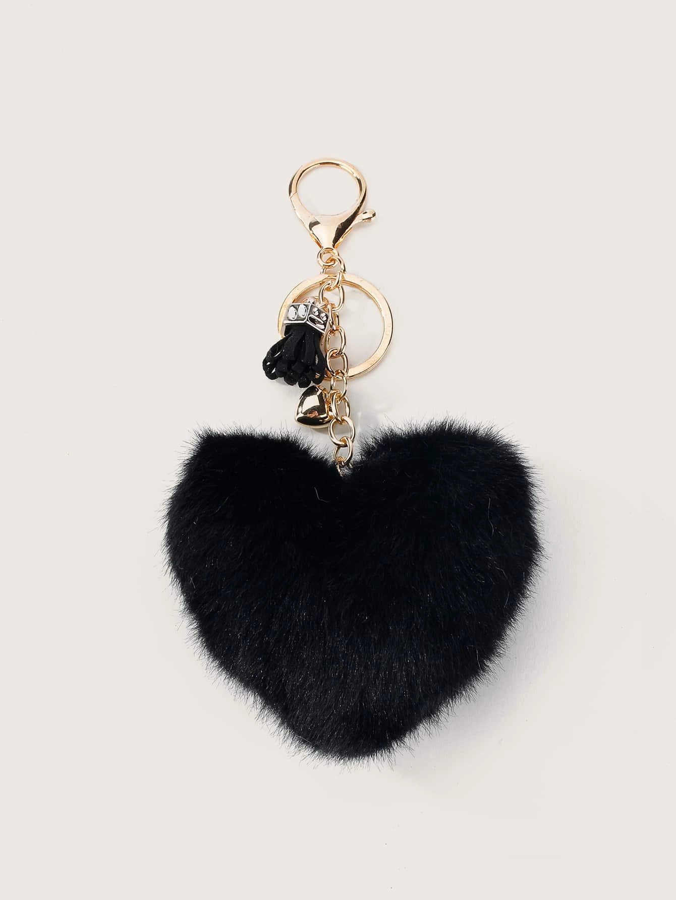 Fluffy Heart Design Bag Charm