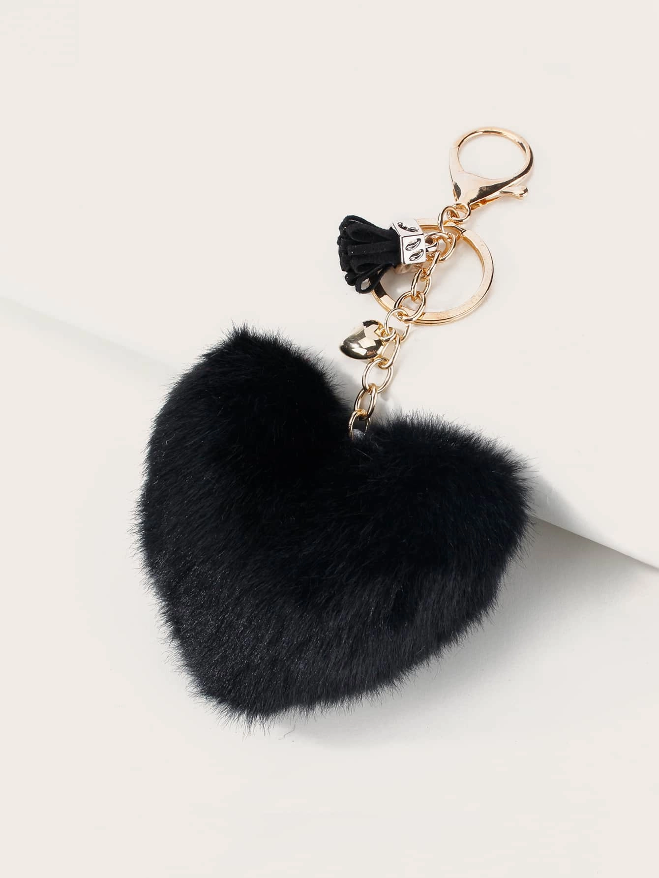 Fluffy Heart Design Bag Charm