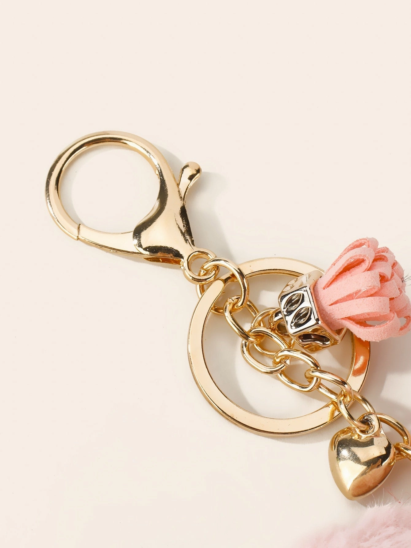 Fluffy Heart Design Bag Charm