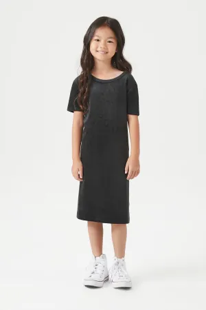 Forever 21 Mädchen Velour T-Shirt-Kleid (Kinder) Schwarz Forever 21
