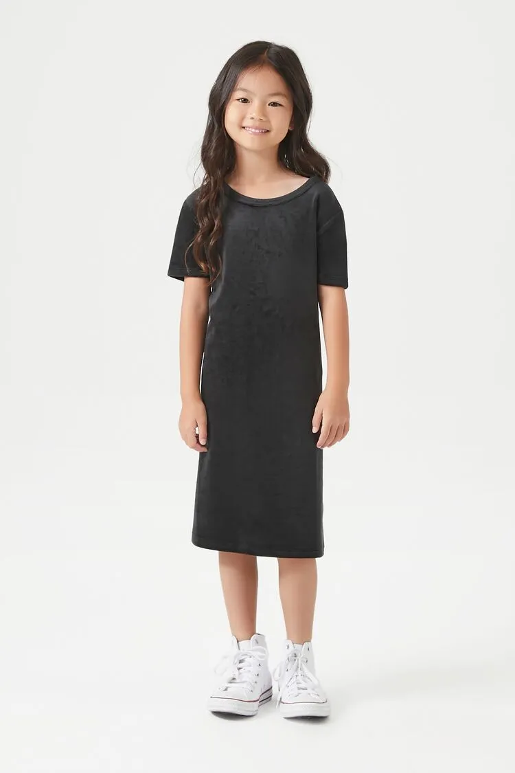 Forever 21 Mädchen Velour T-Shirt-Kleid (Kinder) Schwarz Forever 21