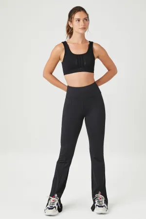 Forever 21 Damen Active Riss Flare Leggings Schwarz Forever 21