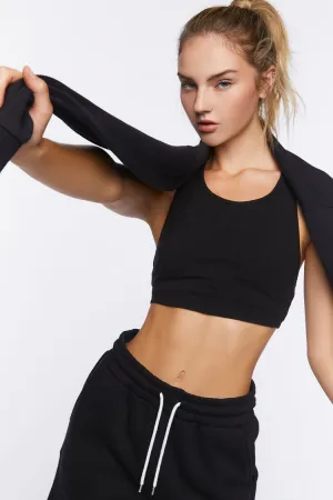 Forever 21 Damen Longline Racerback Sport-BH Schwarz Forever 21