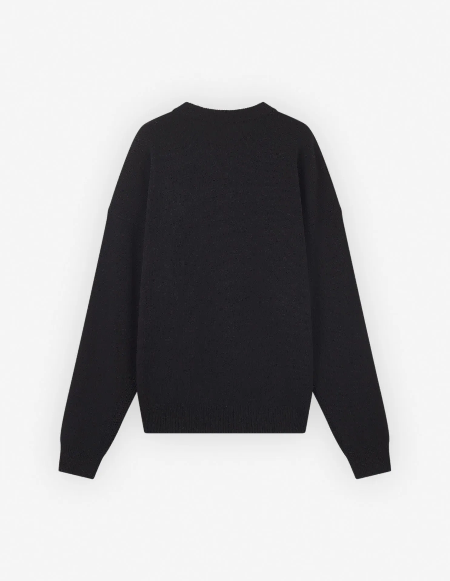Fox Head Intarsia Comfort Pullover Schwarz