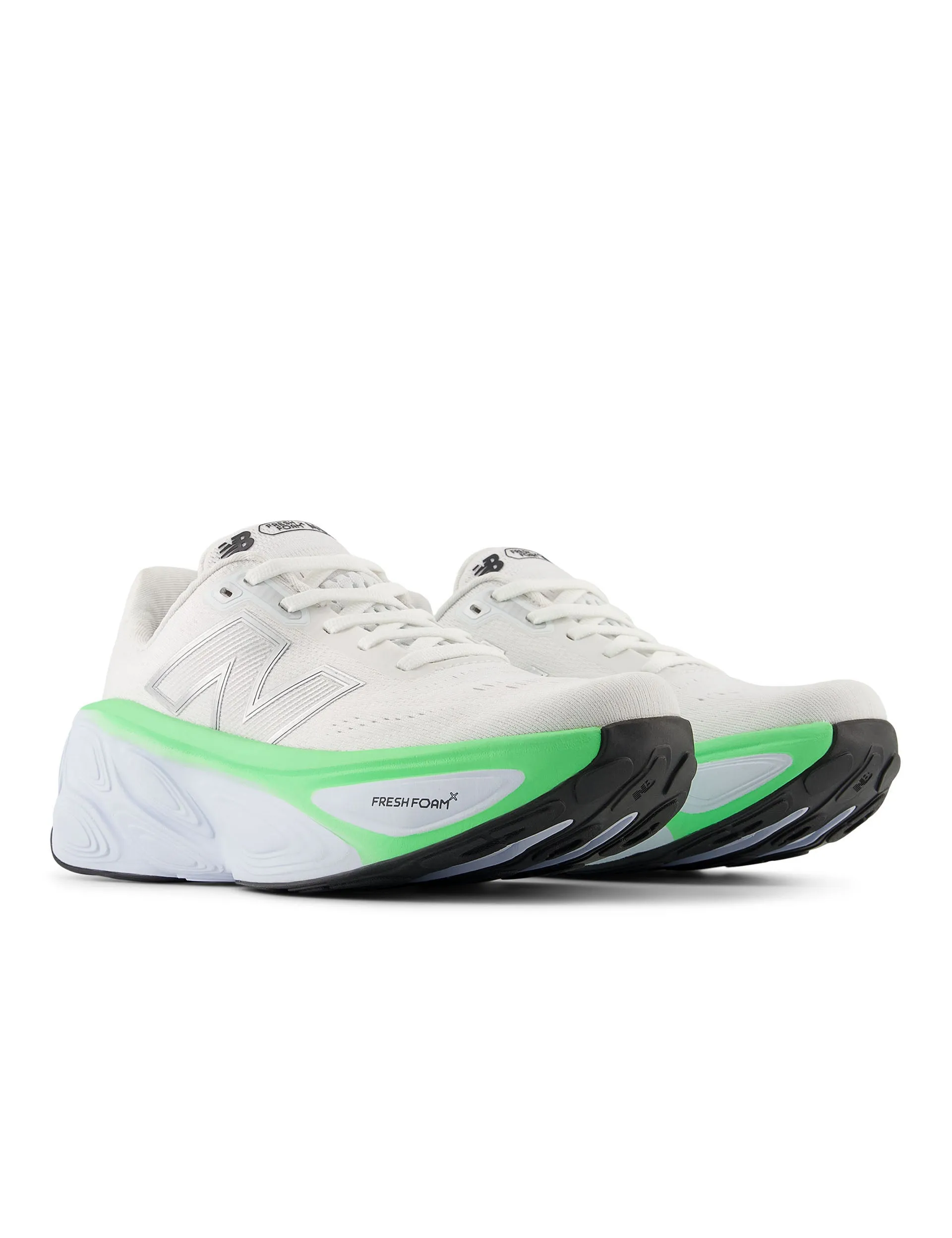 Fresh Foam X More v5 Schuhe - Weiß/Eisblau/Elektrisches Jadegrün