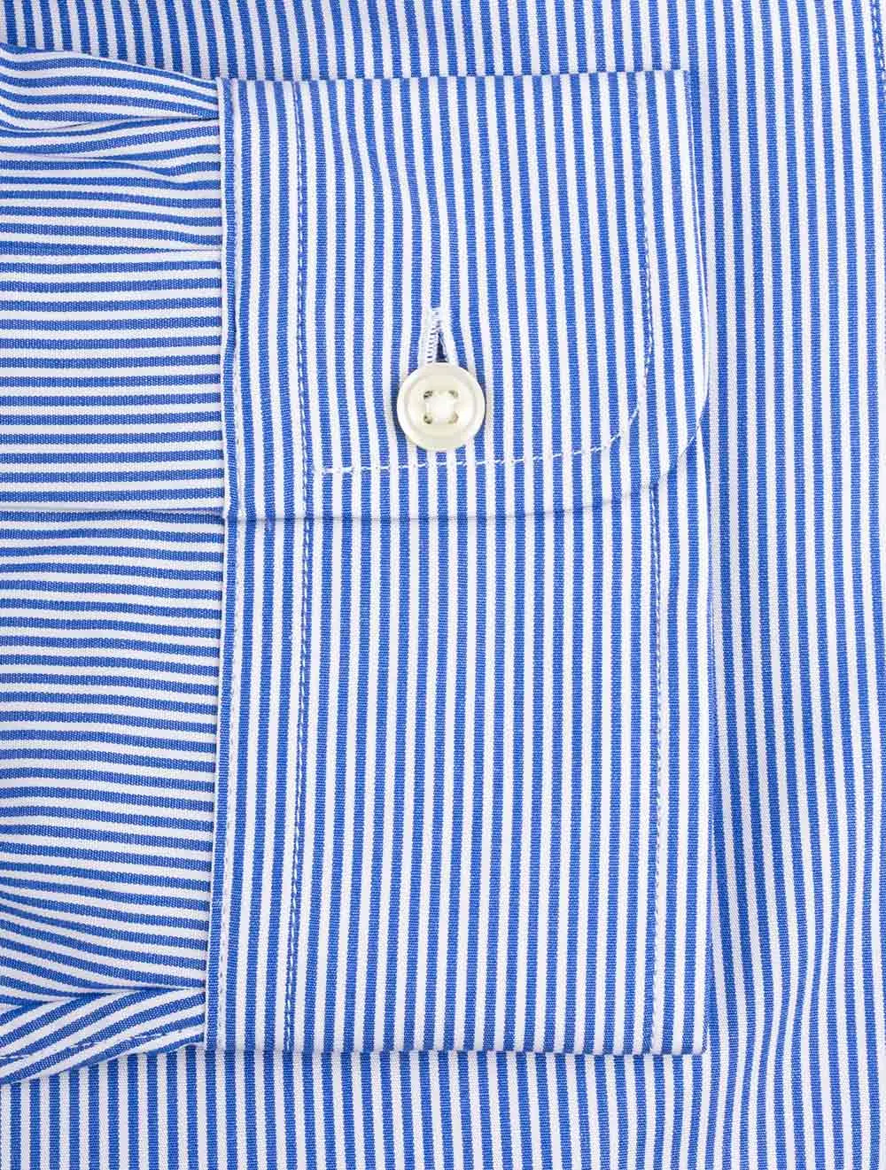 Haaransatz Streifen Hemd Blau