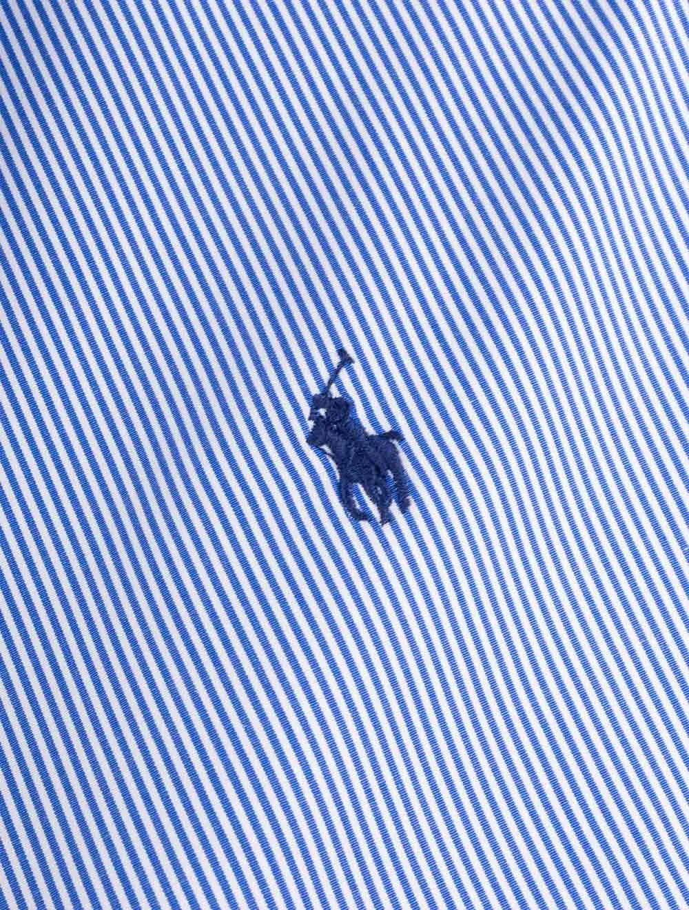 Haaransatz Streifen Hemd Blau