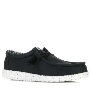 Hey Dude Herren Wally Stretch Canvas Schwarz/Weiß