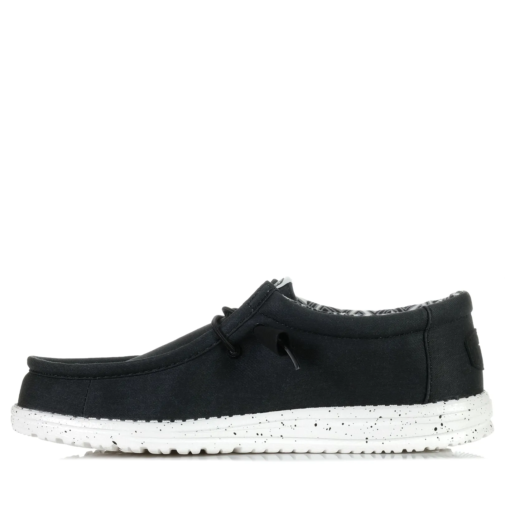Hey Dude Herren Wally Stretch Canvas Schwarz/Weiß