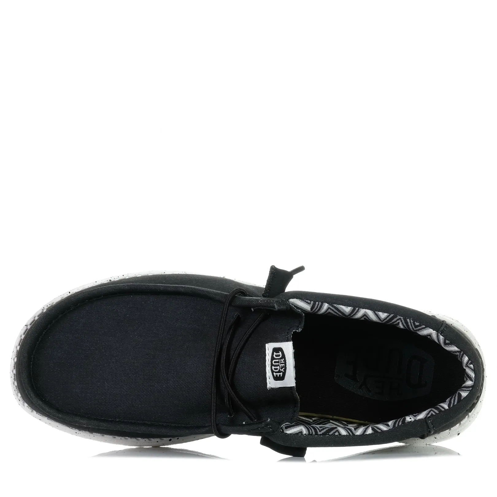 Hey Dude Herren Wally Stretch Canvas Schwarz/Weiß