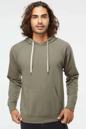 Independent Trading Company Herren Icon Loopback Terry Kapuzenpullover mit Beuteltasche - Olivgrün