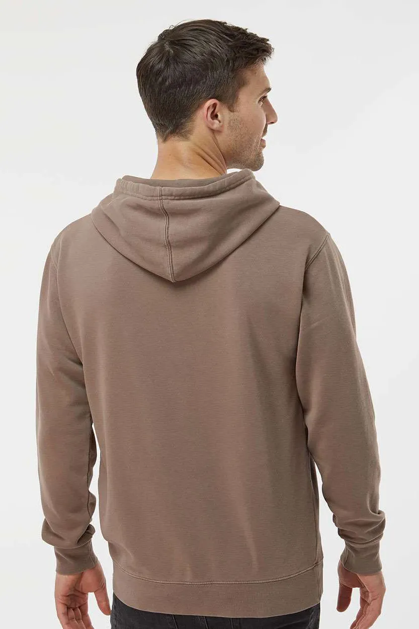 Independent Trading Company Herren Pigmentgefärbte Kapuzenpullover Hoodie mit Beuteltasche - Lehmbraun