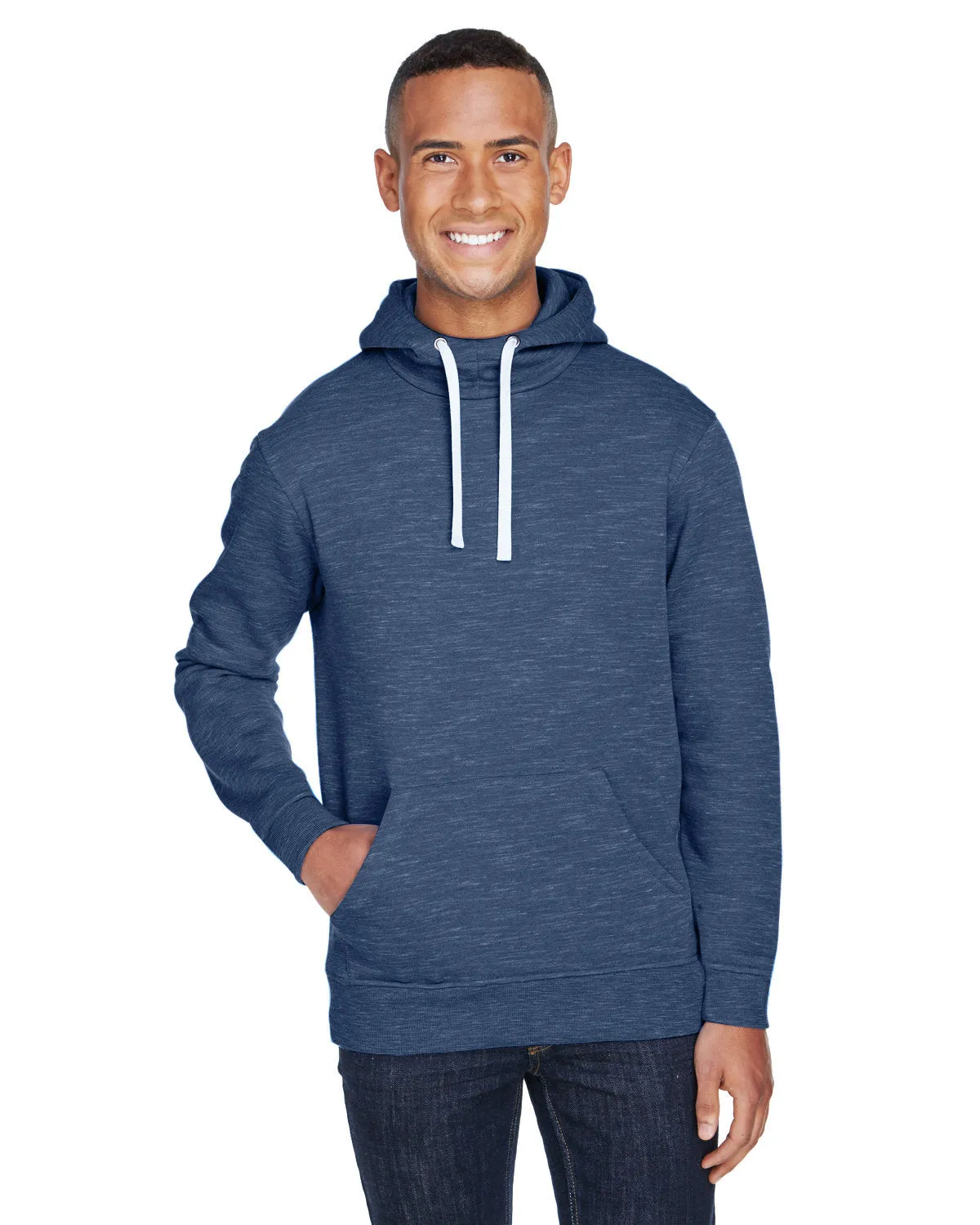 J America JA8677 Erwachsene Melange-Fleece-Pullover mit Kapuze