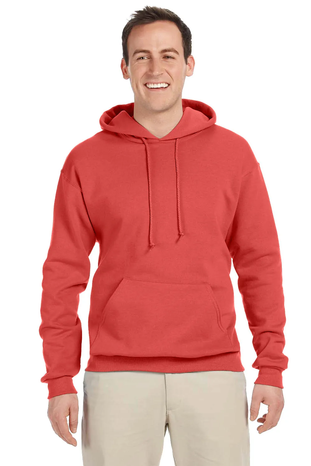 Jerzees Herren NuBlend pillingresistente Fleece Kapuzenpullover Hoodie mit Kangaroo-Tasche - Sonnenuntergang Koralle