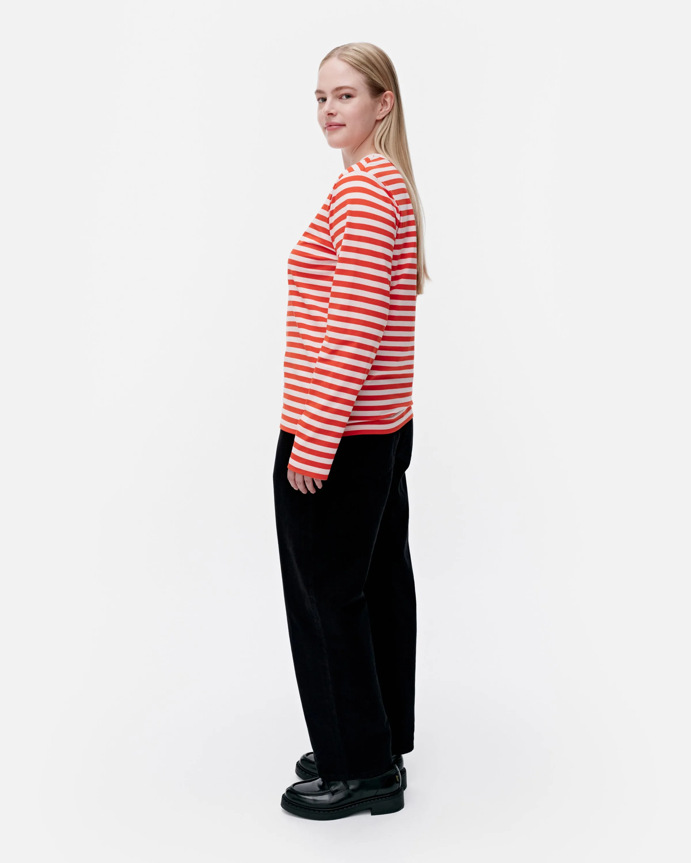 Kioski Tasaraita Unikko Langarm-Shirt 66cm Bekleidung_Marimekko