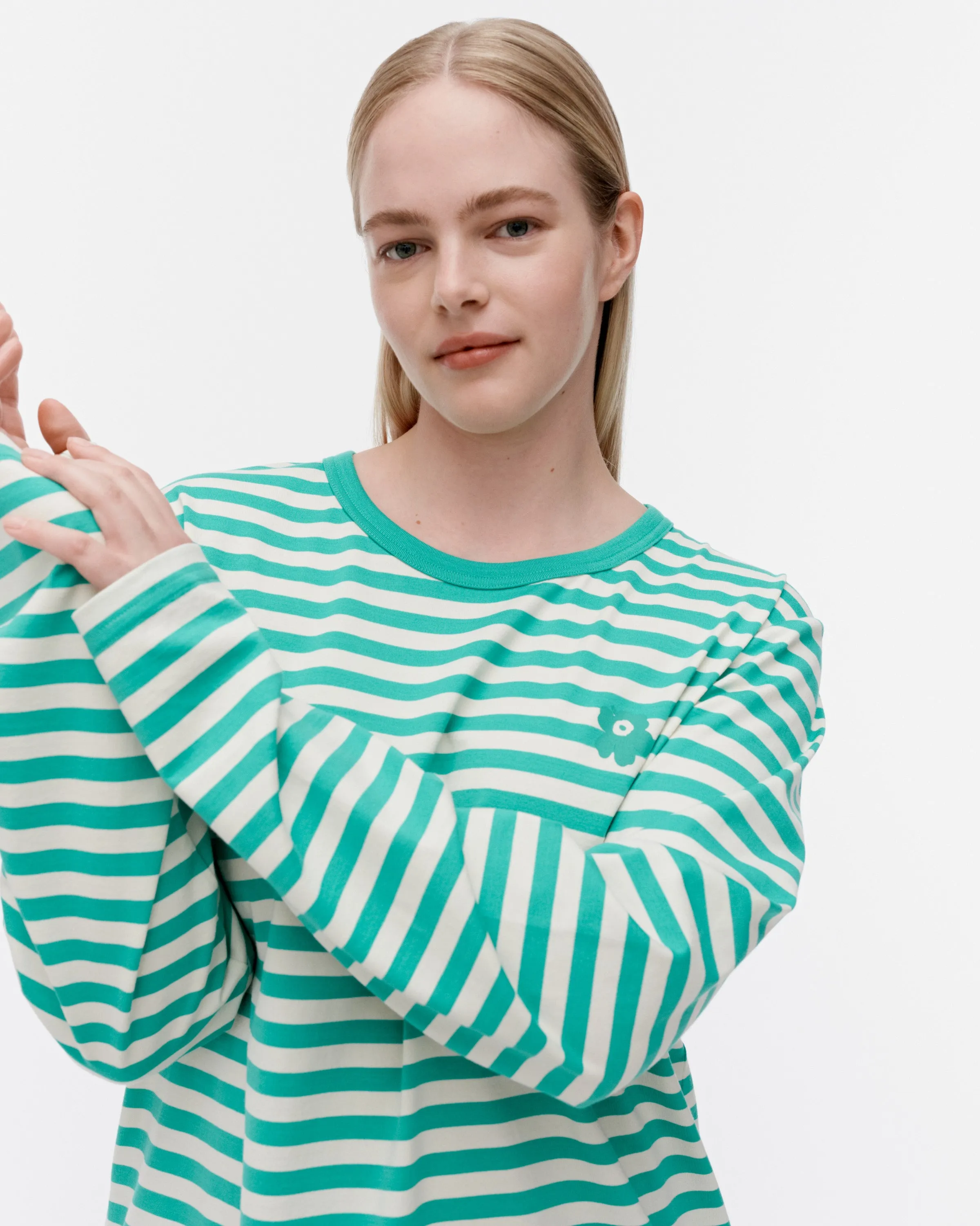 Kioski Tasaraita Unisex Unikko Langarm-Shirt 71cm Bekleidung_Marimekko