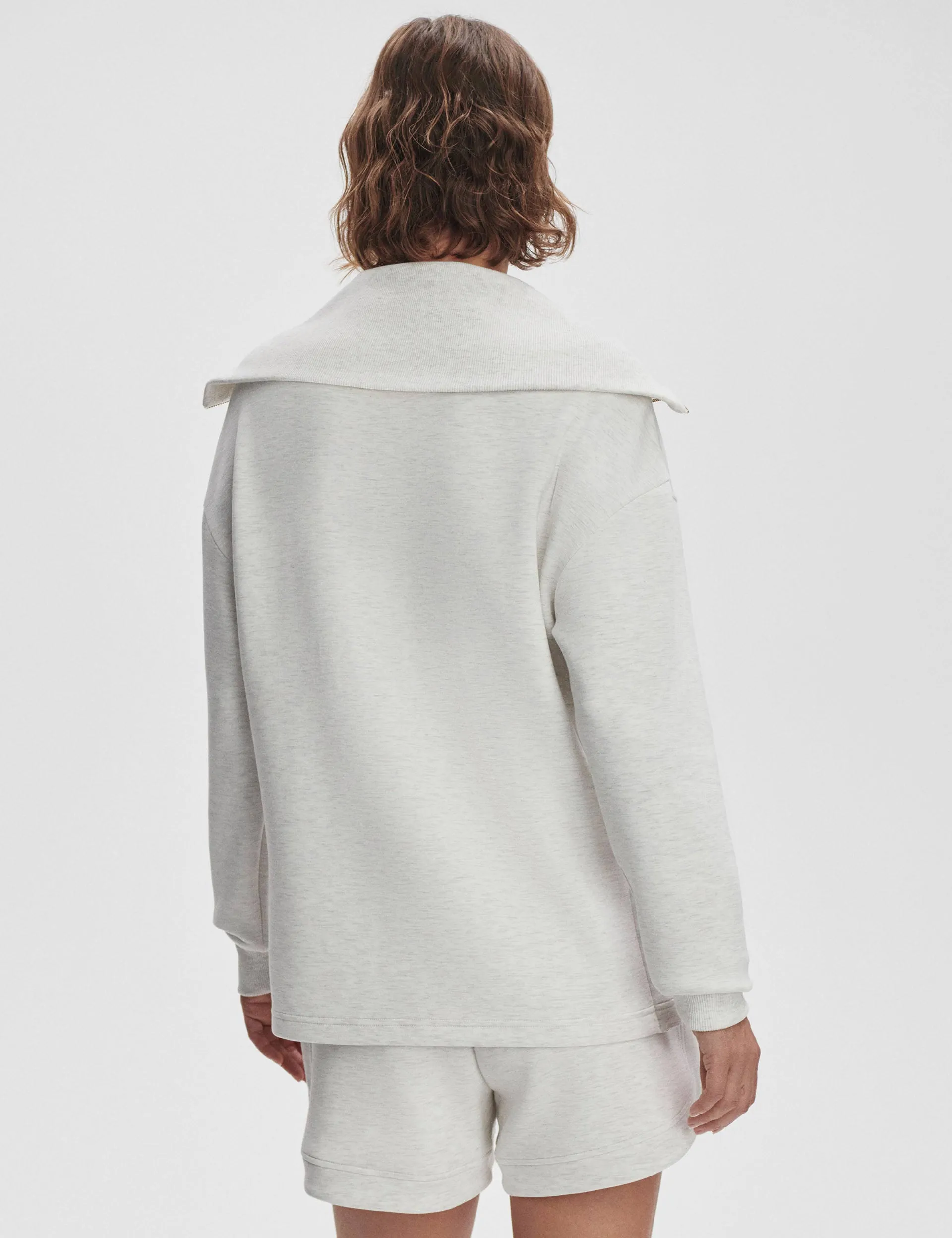 Larson Halbzip-Pullover - Elfenbein Marl