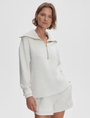 Larson Halbzip-Pullover - Elfenbein Marl