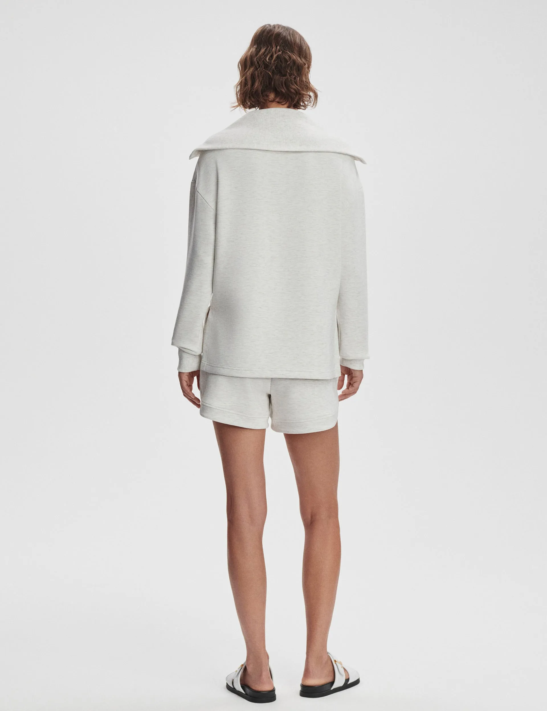 Larson Halbzip-Pullover - Elfenbein Marl