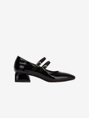Lizbeth Vegan-Leder Mary-Jane-Schuhe | Schwarz