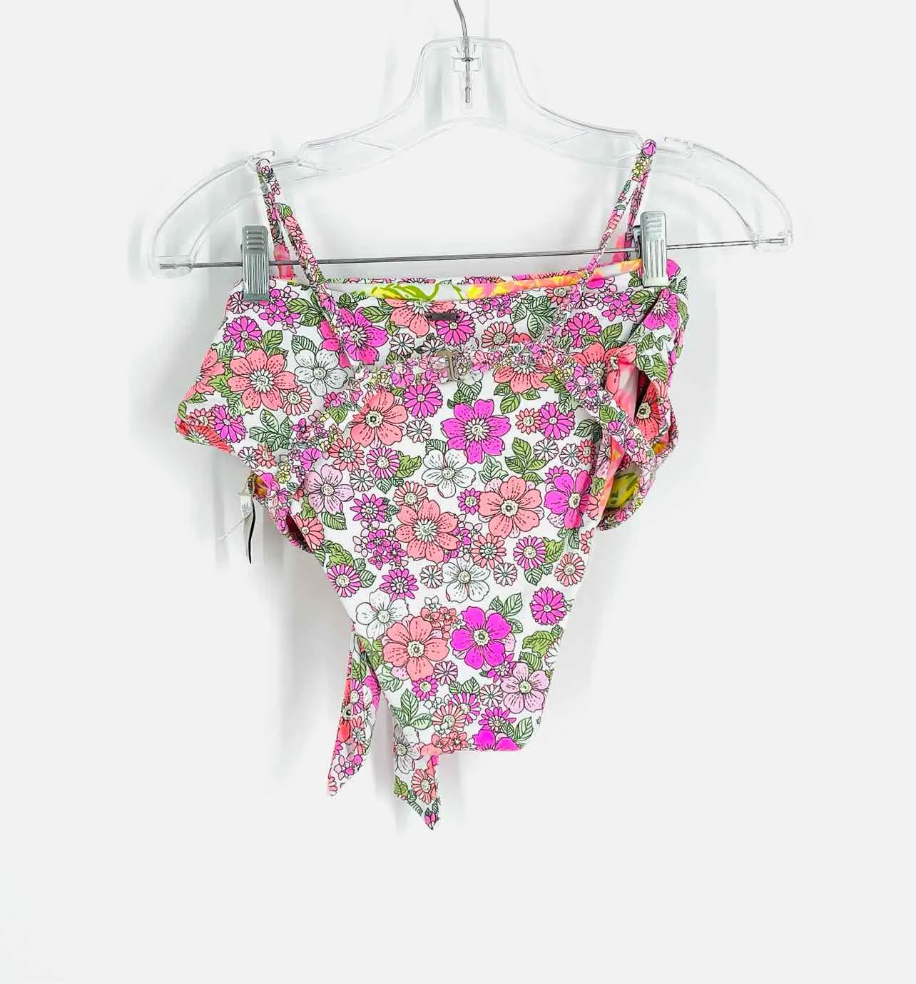 Maaji Größe M/L Weiß/Mehrfarbig Umkehrbarer Blumen-Badeanzug 2-teiliger Bikini