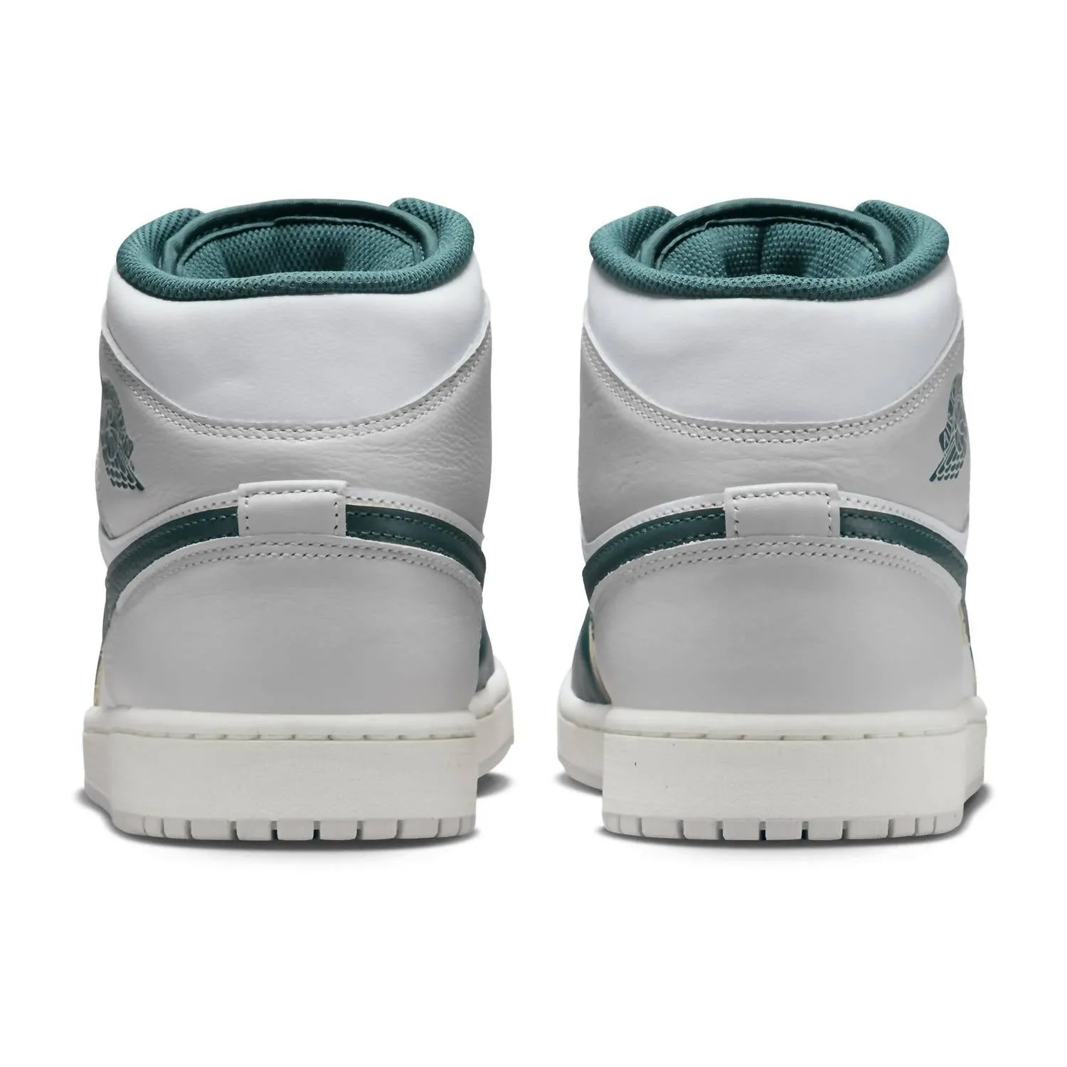 Herren Air Jordan 1 Mid SE Basketballschuh in Weiß/Oxidiertes Grün-Segeltuch