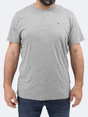 Herren T-Shirt mit gesticktem Markenlogo, Grau