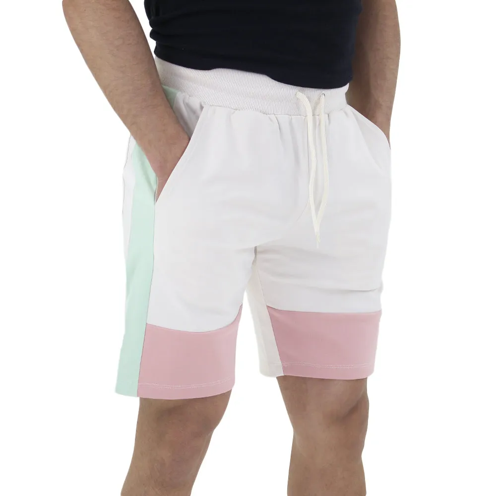 Herren Shorts mit Farbblöcken, Beige
