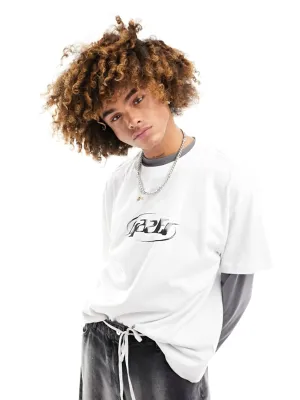 Herren Oversized T-Shirt mit Grafikdruck, Weiß