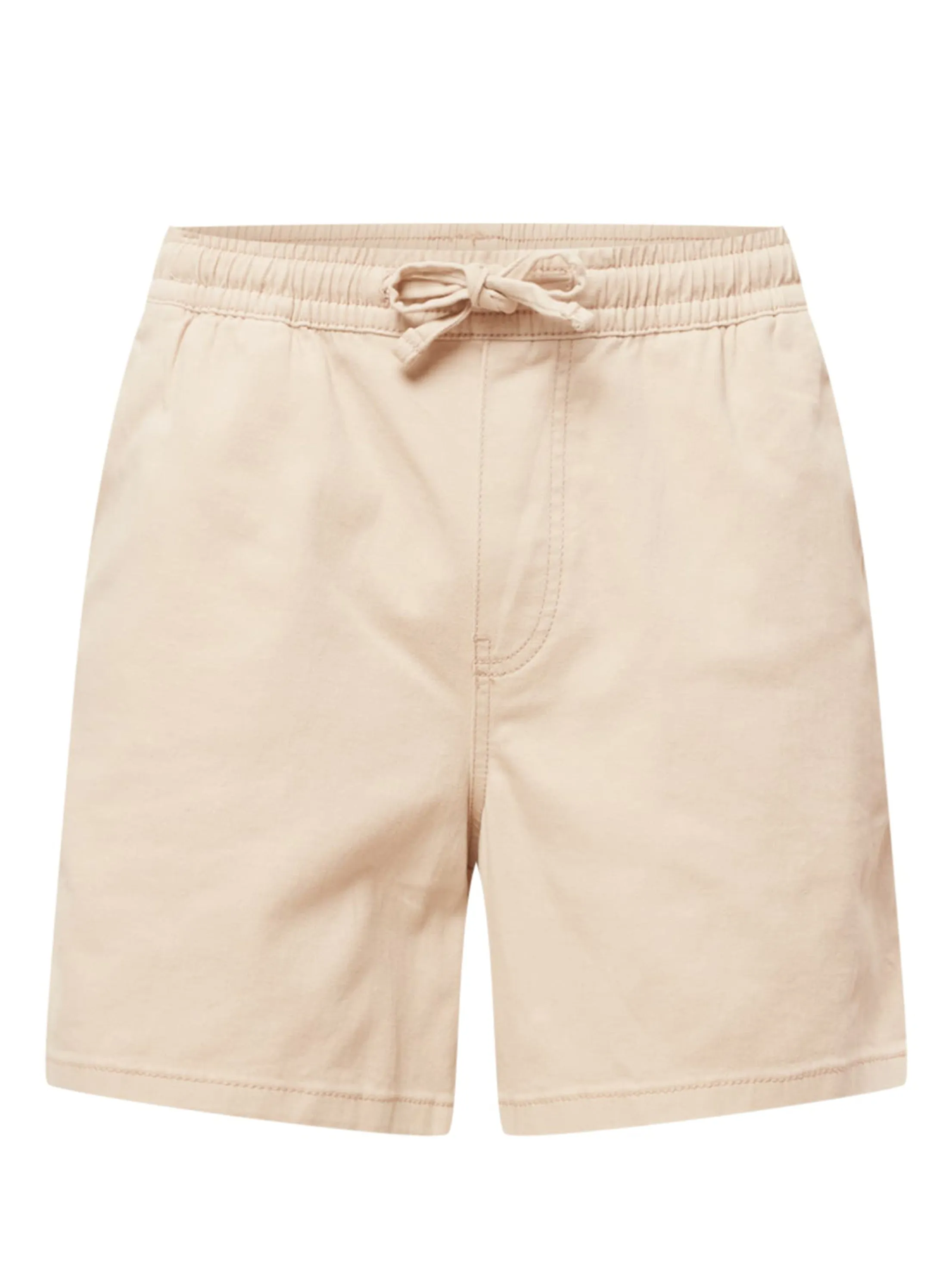 Herren einfarbige Bundfalten-Shorts mit Kordelzug, Beige