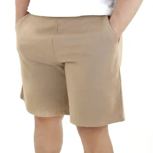 Herren-Baumwollshorts, uni, Kamel