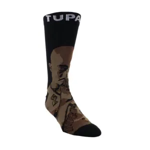 Herren Tupac Betende Hände Crew Socken in Schwarz