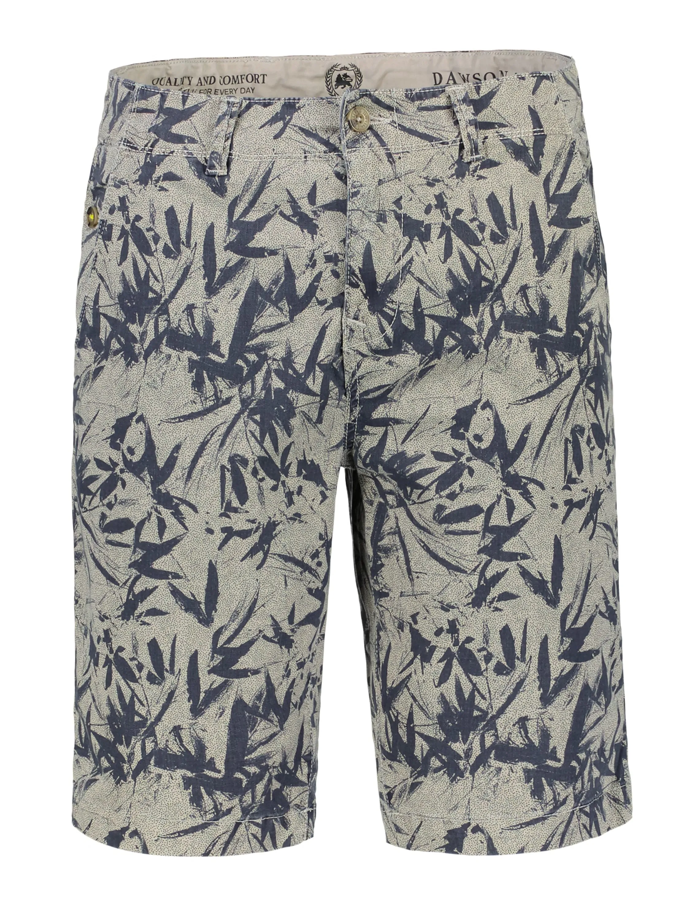 Herren Kurzarm-Shirt, gewaschen, Grau/Marine