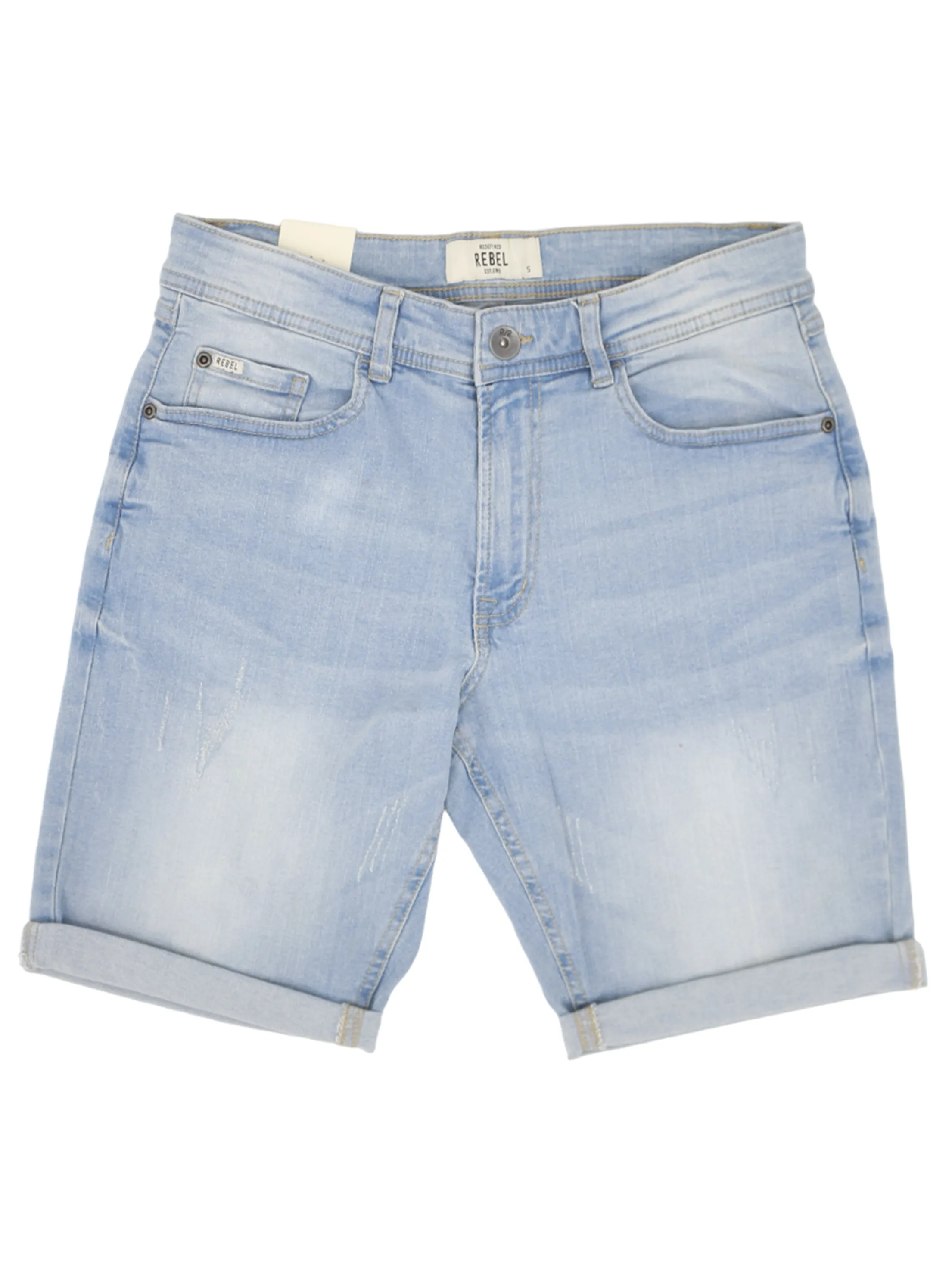 Herren-Washed-Denim-Shorts, Hellblau