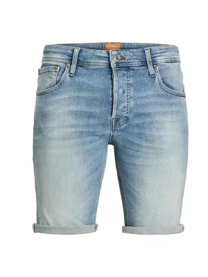Herren-Washed-Denim-Shorts, Hellblau