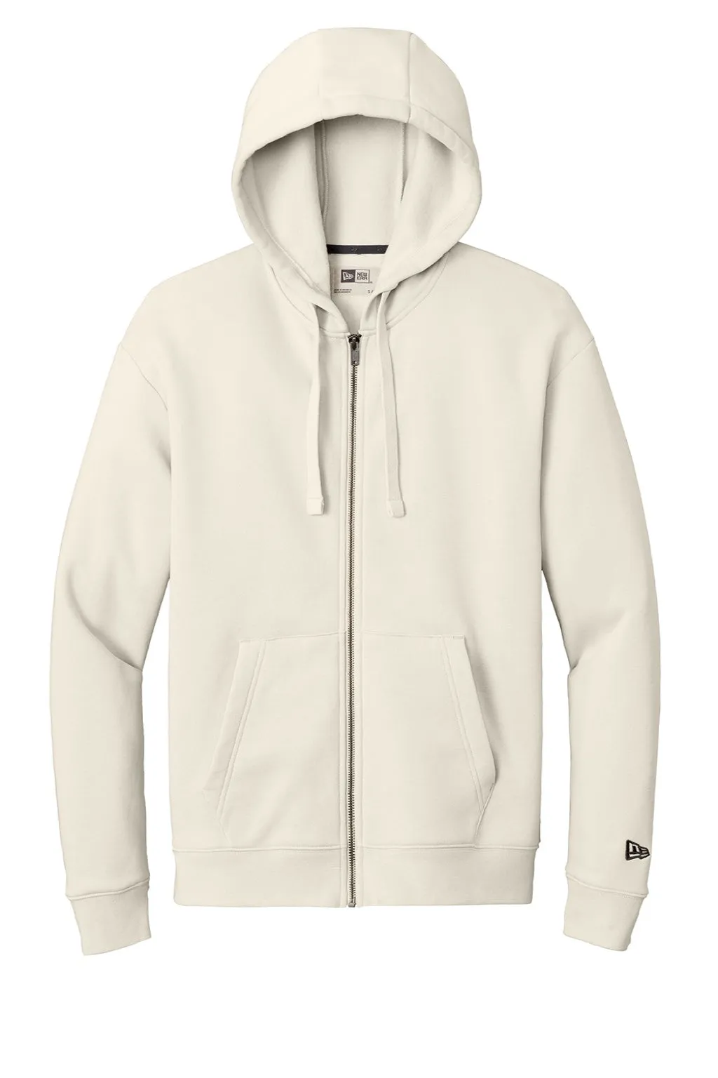 New Era Herren Heritage Fleece Full-Zip Kapuzenpullover mit Taschen - Weiches Beige