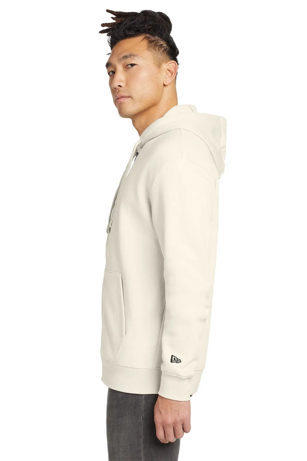 New Era Herren Heritage Fleece Full-Zip Kapuzenpullover mit Taschen - Weiches Beige
