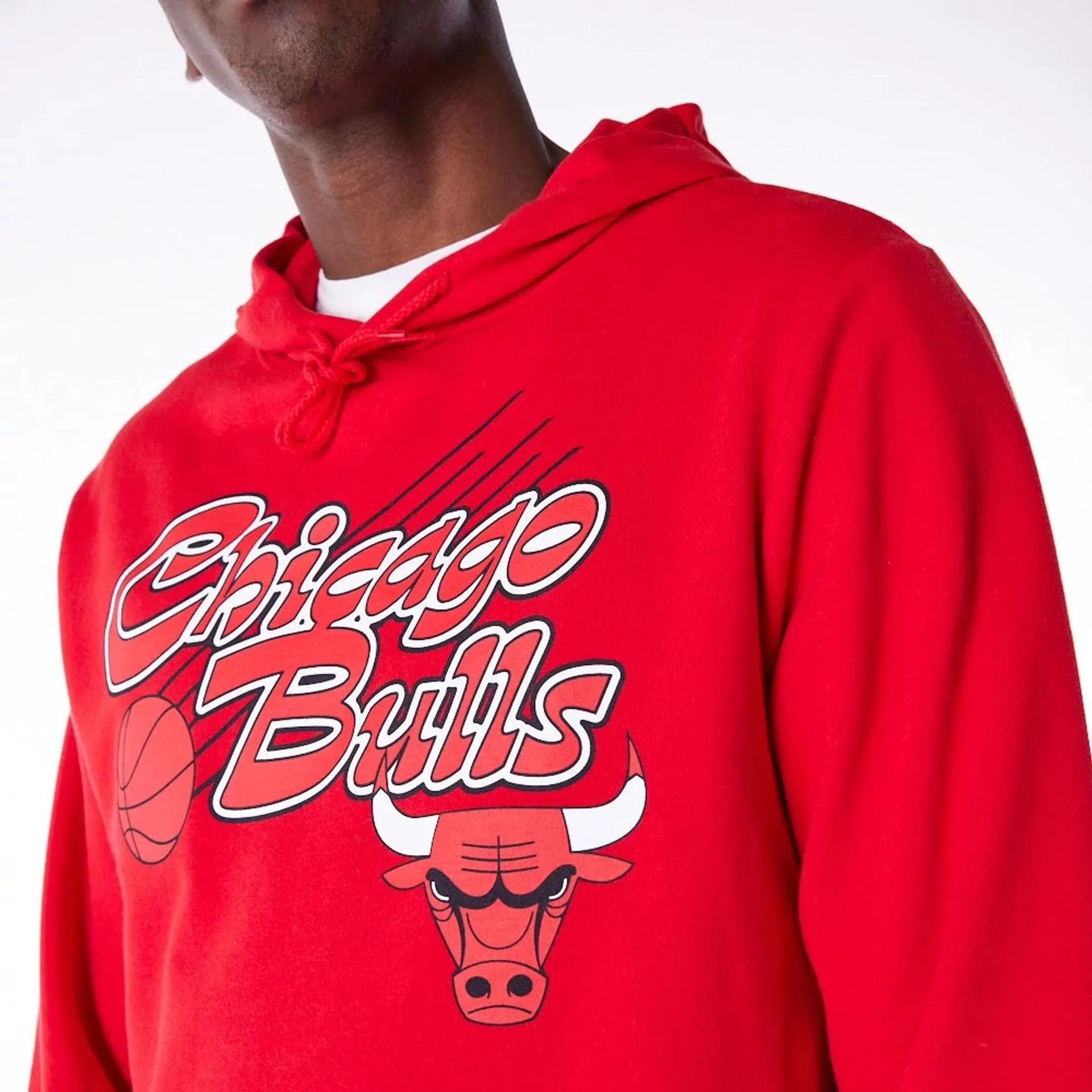 New Era Sweatshirts und Hoodies Chicago Bulls Schriftzug Roter Pullover Hoodie