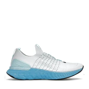 NIKE REACT PHANTOM RUN FLYKNIT 2 WEIß GLACIER BLAU (NEU)