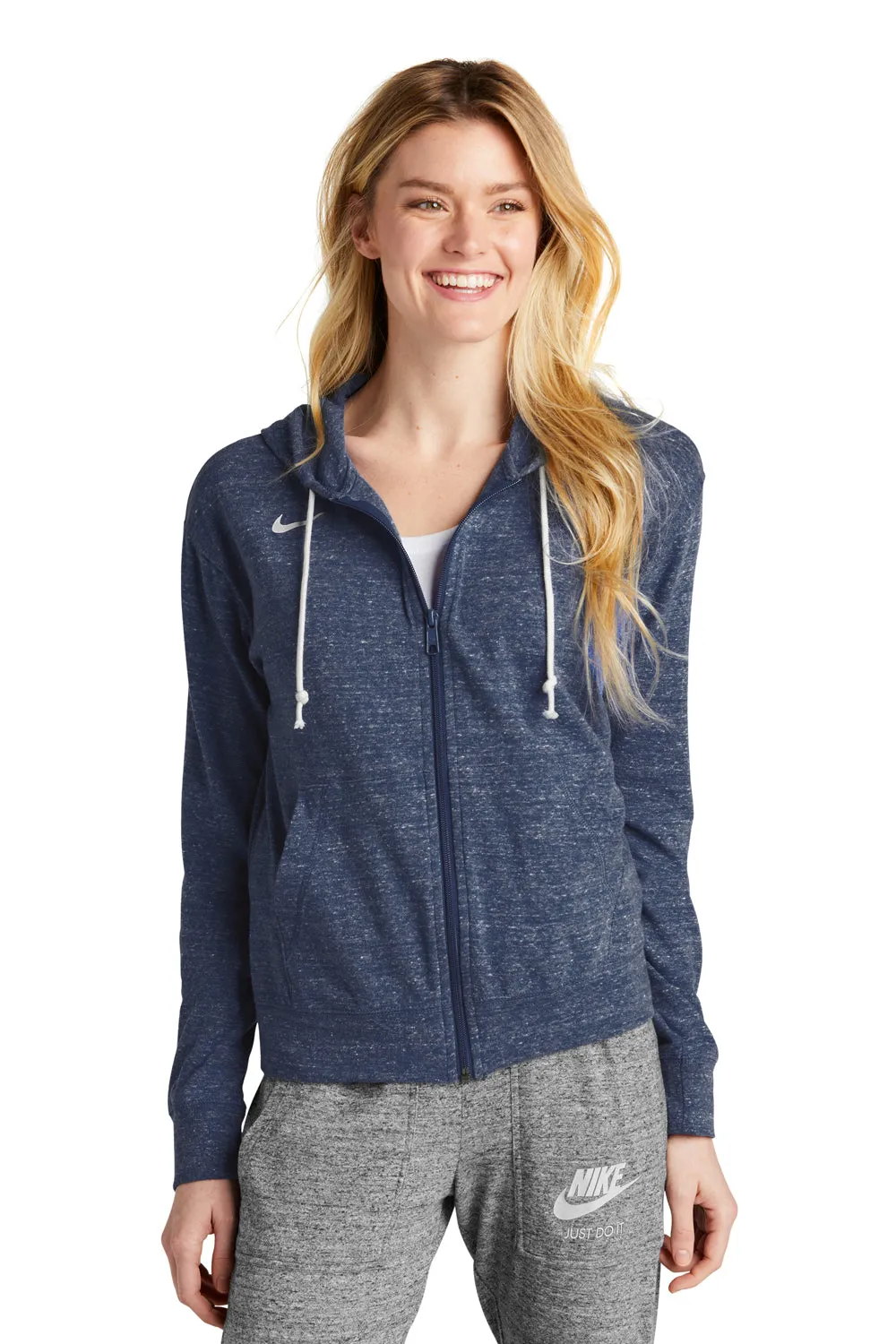 Nike Damen Gym Vintage Kapuzenpullover mit Reißverschluss und Taschen - Team Navy Blau