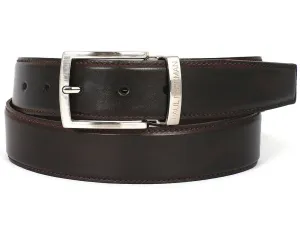 Paul Parkman Shoes Paul Parkman Men's Hand-Painted Leather Belt in Dark Brown