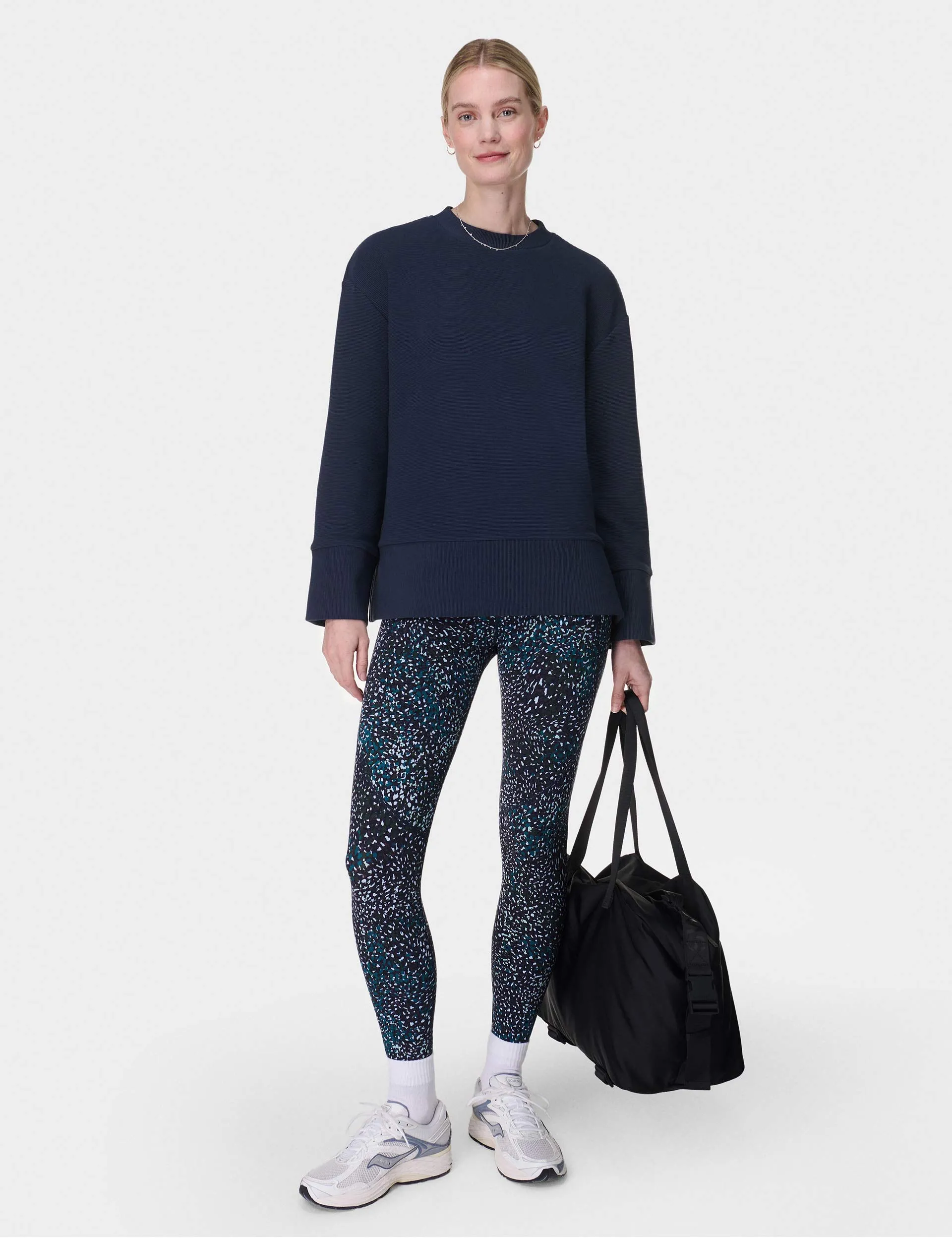 Friedliches Rippen-Sweatshirt - Marineblau