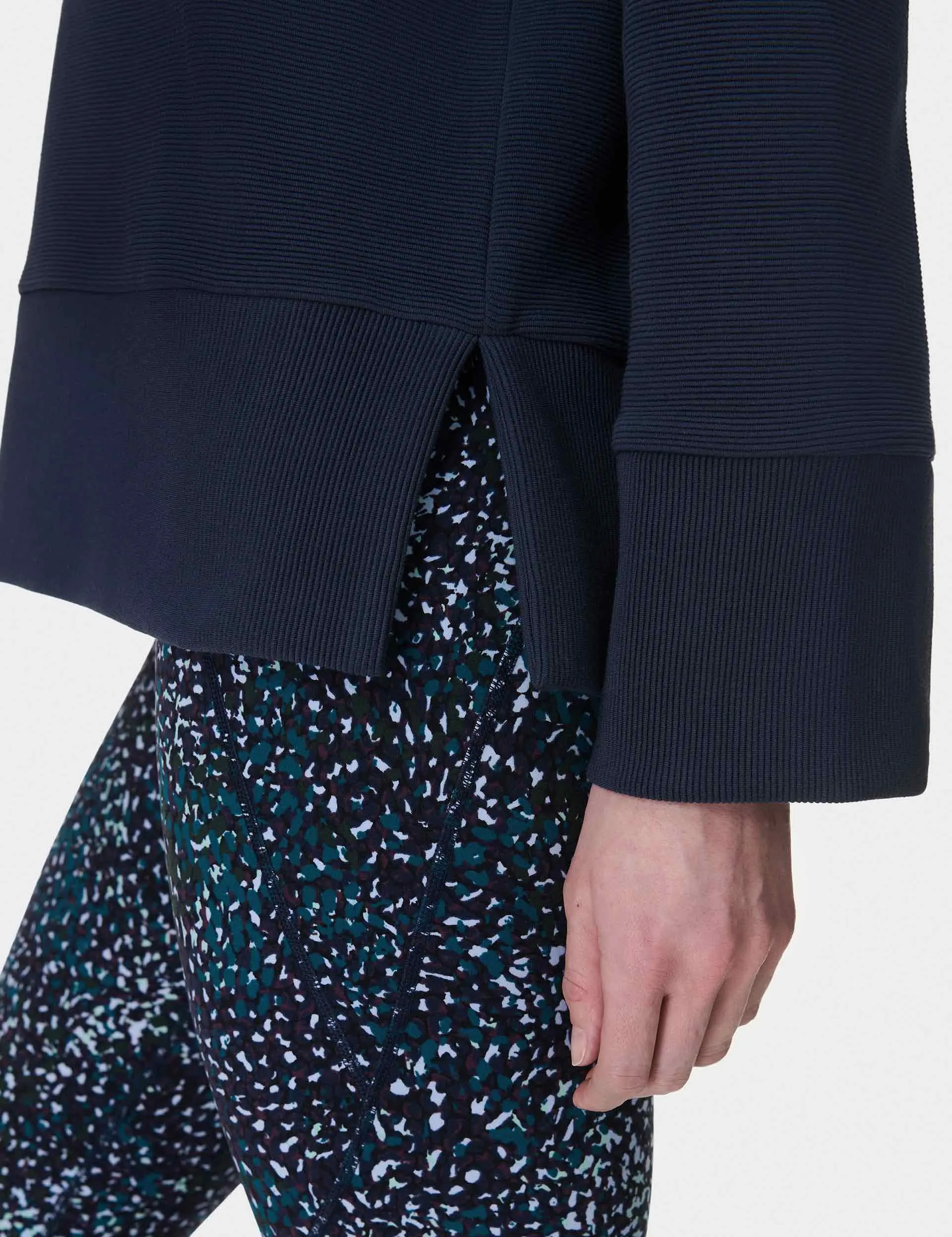 Friedliches Rippen-Sweatshirt - Marineblau