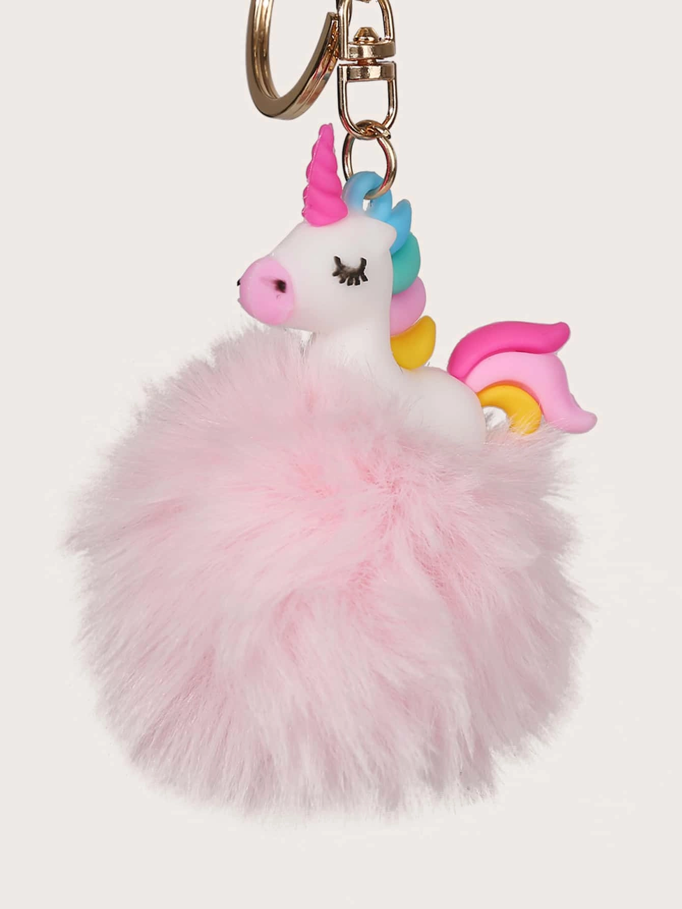 Pom-pom Decor Unicorn Shaped Bag Charm