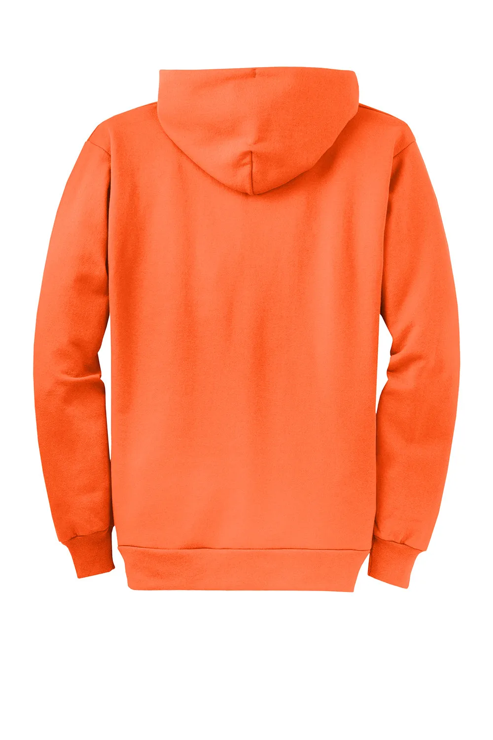 Port & Company Herren Core Pill Resistant Fleece Full Zip Kapuzenpullover Hoodie mit Taschen - Neon Orange